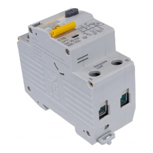 Выключатель автоматический дифференциального тока IEK АВДТ-32 MAD22-5-010-C-30 123193 1п+N 2модуля C 10A 30mA тип A 6kA