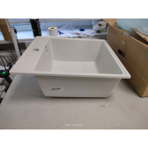 УЦ Кухонная мойка MAUNFELD Perla 460 MFQS-460W кремовый (плохая упаковка, небольшой скол снизу у края)