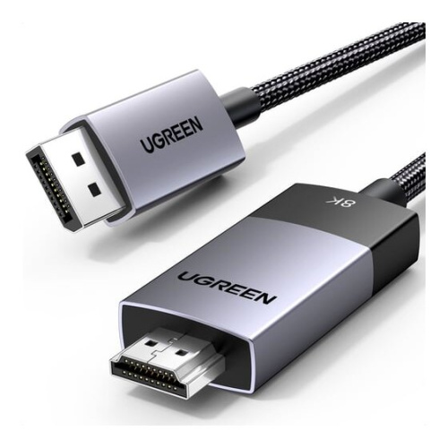 Кабель UGREEN DP115 (80397) DisplayPort to HDMI 8K 60Hz Cable 2m Gray