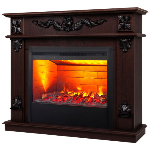 Электрокамин RealFlame Philadelphia 25,5/26 DN орех с очагом 3D Helios 26