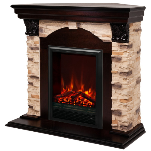 Электрокамин RealFlame Dublin Corner Rock AO античный дуб с очагом Eugene