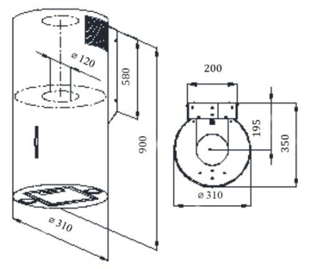 Вытяжка пристенная Weissgauff Tubus 90 Edition черный