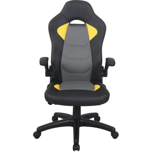 Кресло игровое BRABIX Skill GM-005 (532494) экокожа, черное/желтое