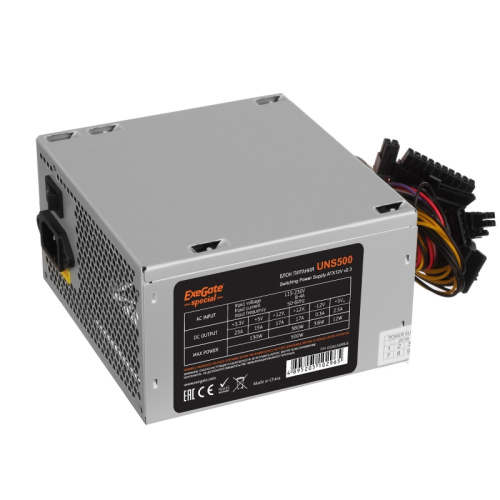 Блок питания Exegate ES261569RUS Special UNS500, ATX, 12cm fan, 24p+4p, 6/8p PCI-E, 3xSATA, 2xIDE, FDD