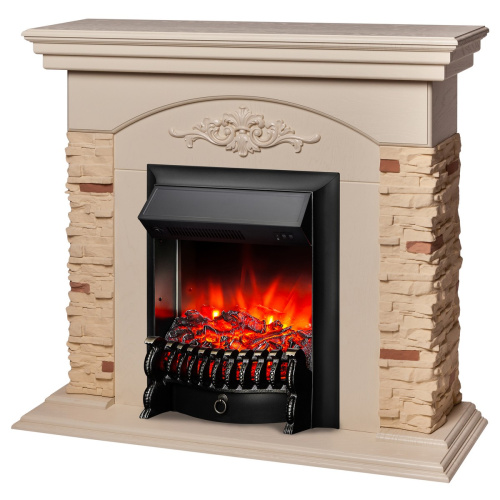 Электрокамин RealFlame Neapolis WT айвори с очагом Fobos Lux Black