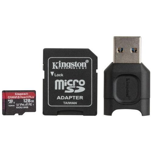 Карта памяти Kingston Canvas React Plus (SDR2/128GB) SDXC 128Gb Class10 w/o adapter