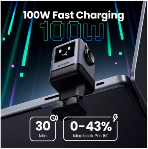 СЗУ UGREEN X688 (45515B) UNO 100W 4-Port GaN USB-A+3*USB-C Fast Charger EU Grey