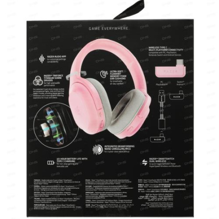 Беспроводные/проводные наушники Razer Barracuda розовый