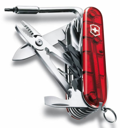 Нож перочинный Victorinox CyberTool L (1.7775.T) 91мм 39функций красный полупрозрачный