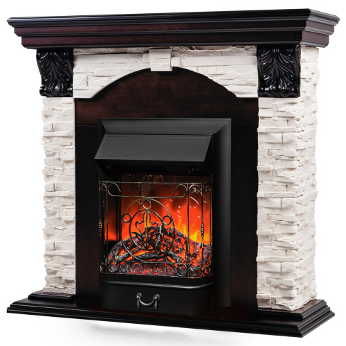 Электрокамин RealFlame Dublin Lux AO античный дуб с очагом Majestic Lux Black