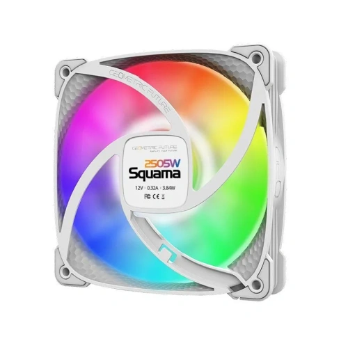 Вентилятор Geometric Future Squama 2505W (1F2505W112001) Single Pack / 120mm, 2000 RPM, 91.3 CFM, 35.06 dBA, 5V ARGB, White