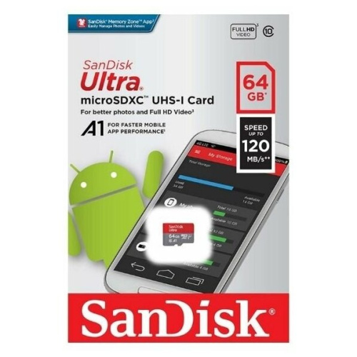 Карта памяти SanDisk (SDSQUAB-064G-GN6MN) 64GB microSDXC Class 10 Ultra UHS-I A1 140MB/s