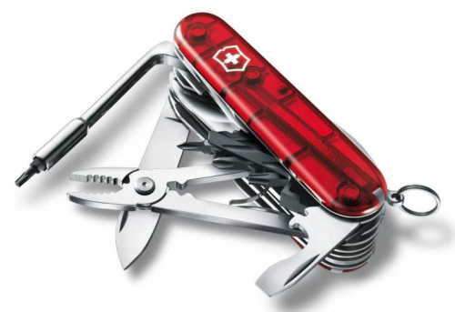 Нож перочинный Victorinox CyberTool L (1.7775.T) 91мм 39функций красный полупрозрачный