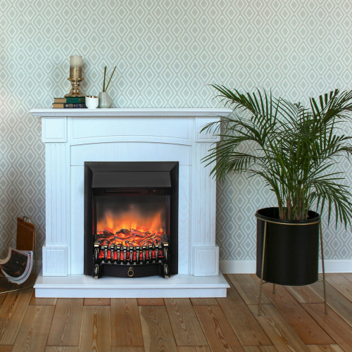 Электрокамин RealFlame Andrea WT фактурный белый с очагом Fobos Lux Black RC